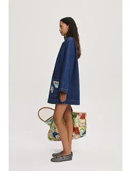 ALEMAIS SPEEDY DENIM MINI DRESS SIZE 10/L for rent on The Volte - image 3