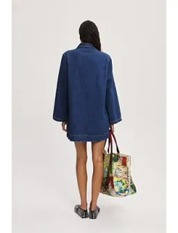 ALEMAIS SPEEDY DENIM MINI DRESS SIZE 10/L for rent on The Volte - image 4