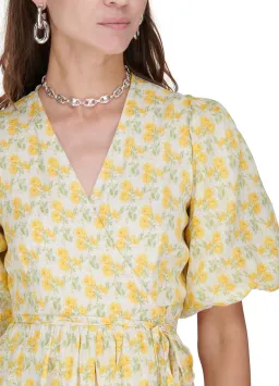 Faithfull the Brand Thulla Wrap Midi Dress in Dahlee Floral Print Size 8 for rent on The Volte - image 2