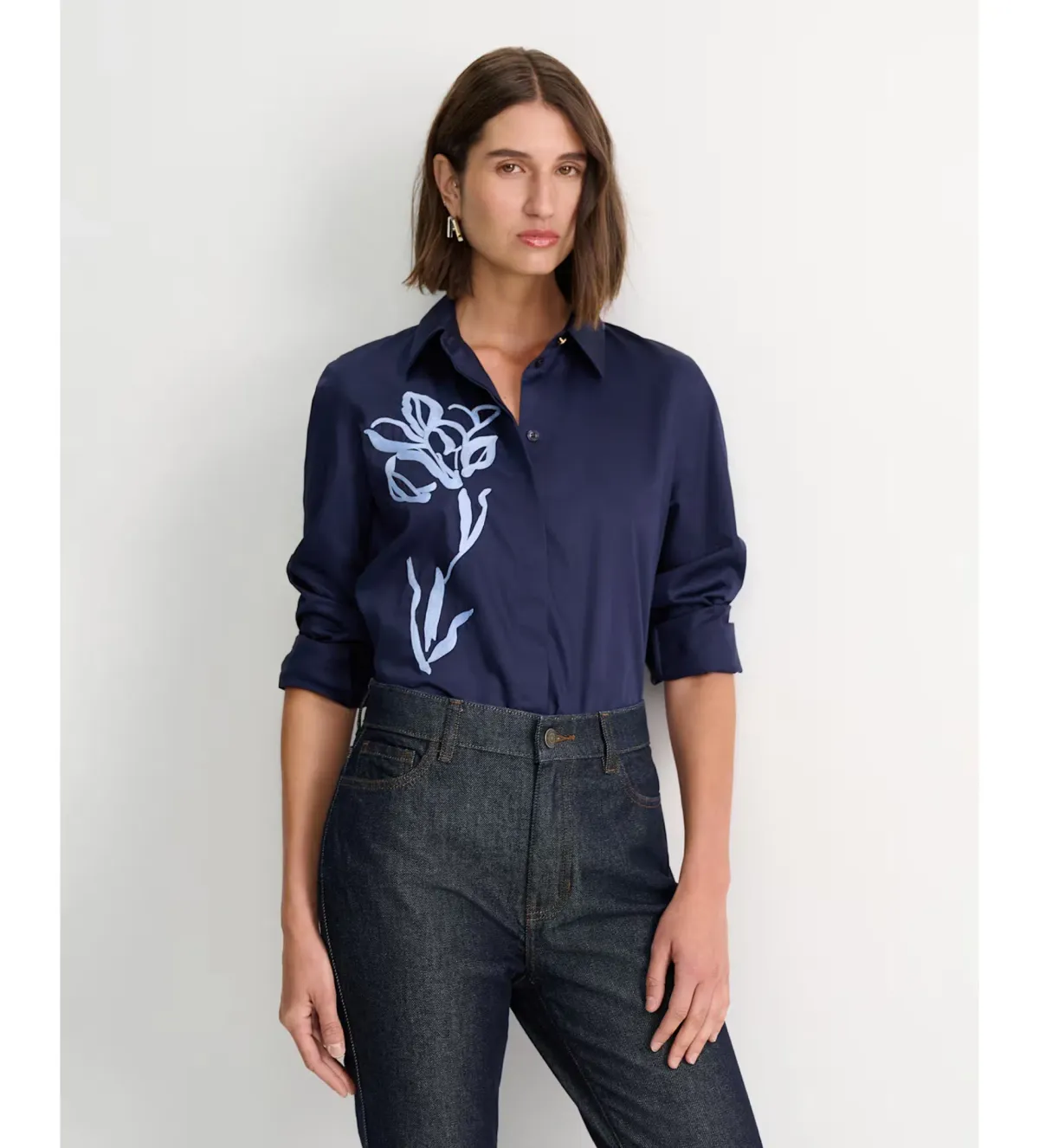 IRIS EMBROIDERED LONG SLEEVE SHIRT - Image 1