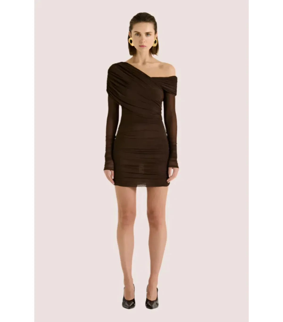Henne Paris Mini Dress Brown Size AU 10 - Image 1