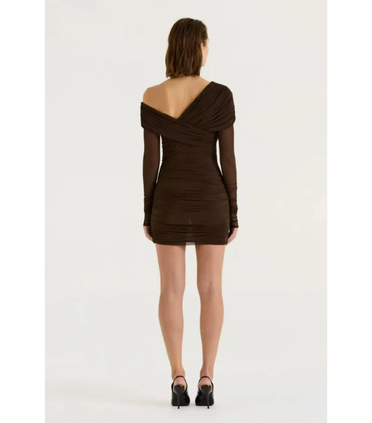 Henne Paris Mini Dress Brown Size AU 10 - Image 8