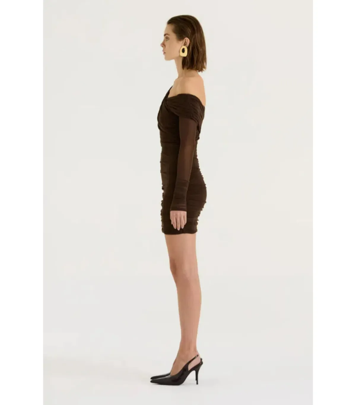 Henne Paris Mini Dress Brown Size AU 10 - Image 2