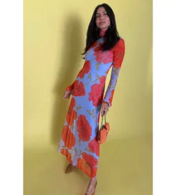 Never Fully Dressed Blue Poppy Aria Mesh Dress Size 14 for rent on The Volte - image 1