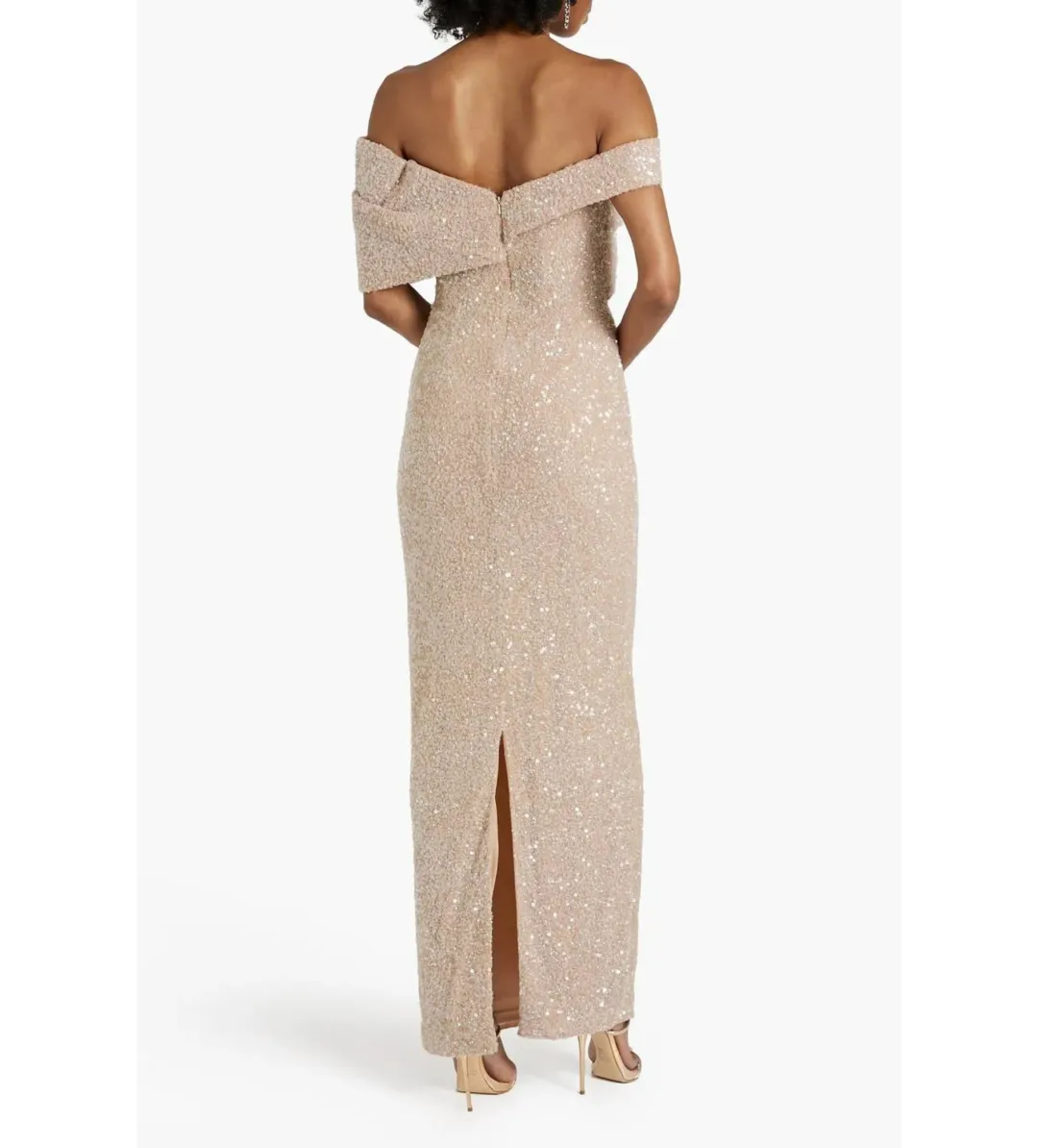 Rachel Gilbert Mirella Off Shoulder Gown in Neutral Size AU 14 for rent on The Volte - main image