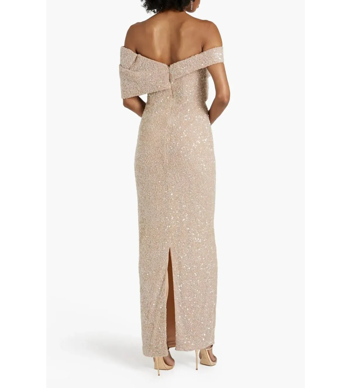 Rachel Gilbert Mirella Off Shoulder Gown in Neutral Size AU 14 - Image 2