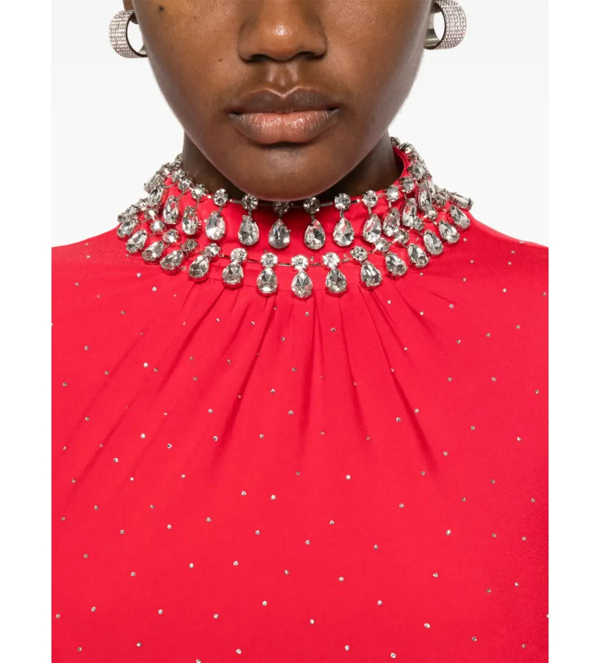 Nissa Crystal Embellished Maxi Dress in Red Size AU 10 - Image 4