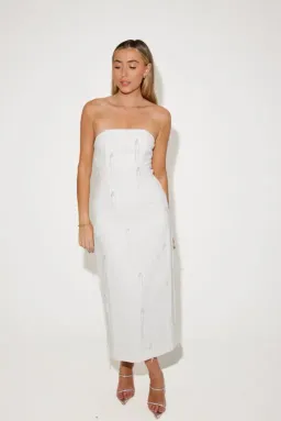 Odd Muse The Ultimate Muse Embellished Midi Dress White Size L / AU 12 for rent on The Volte - image 2