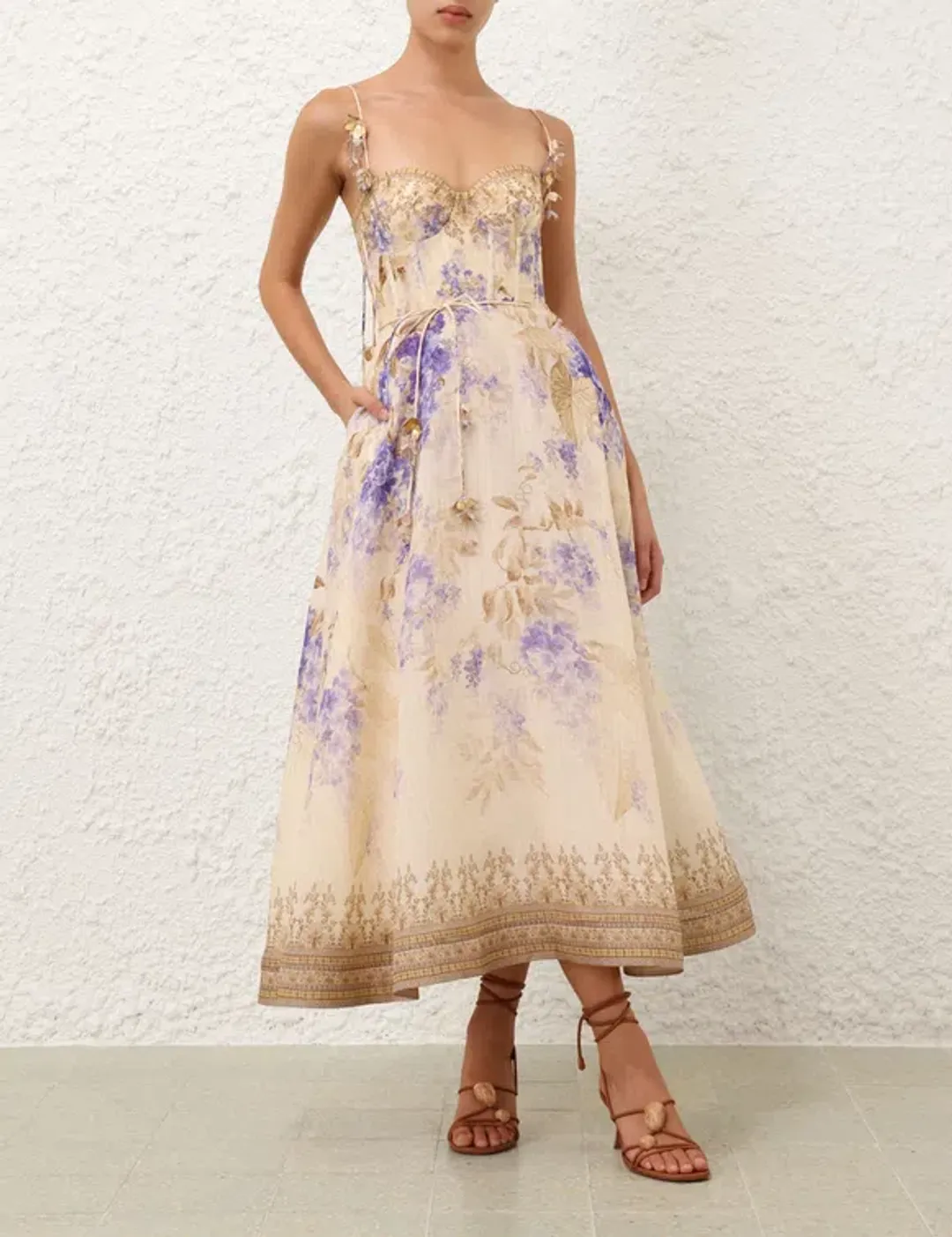 Zimmermann Dawning Picnic Dress Lilac Floral size 3 / AU10-12 for rent on The Volte - main image