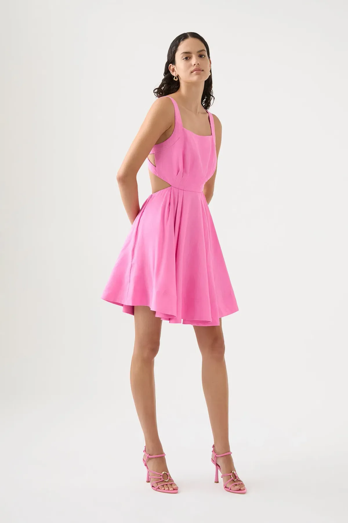 Aje Clara Tie Back Mini Dress Protea Pink Size 10 - Image 2