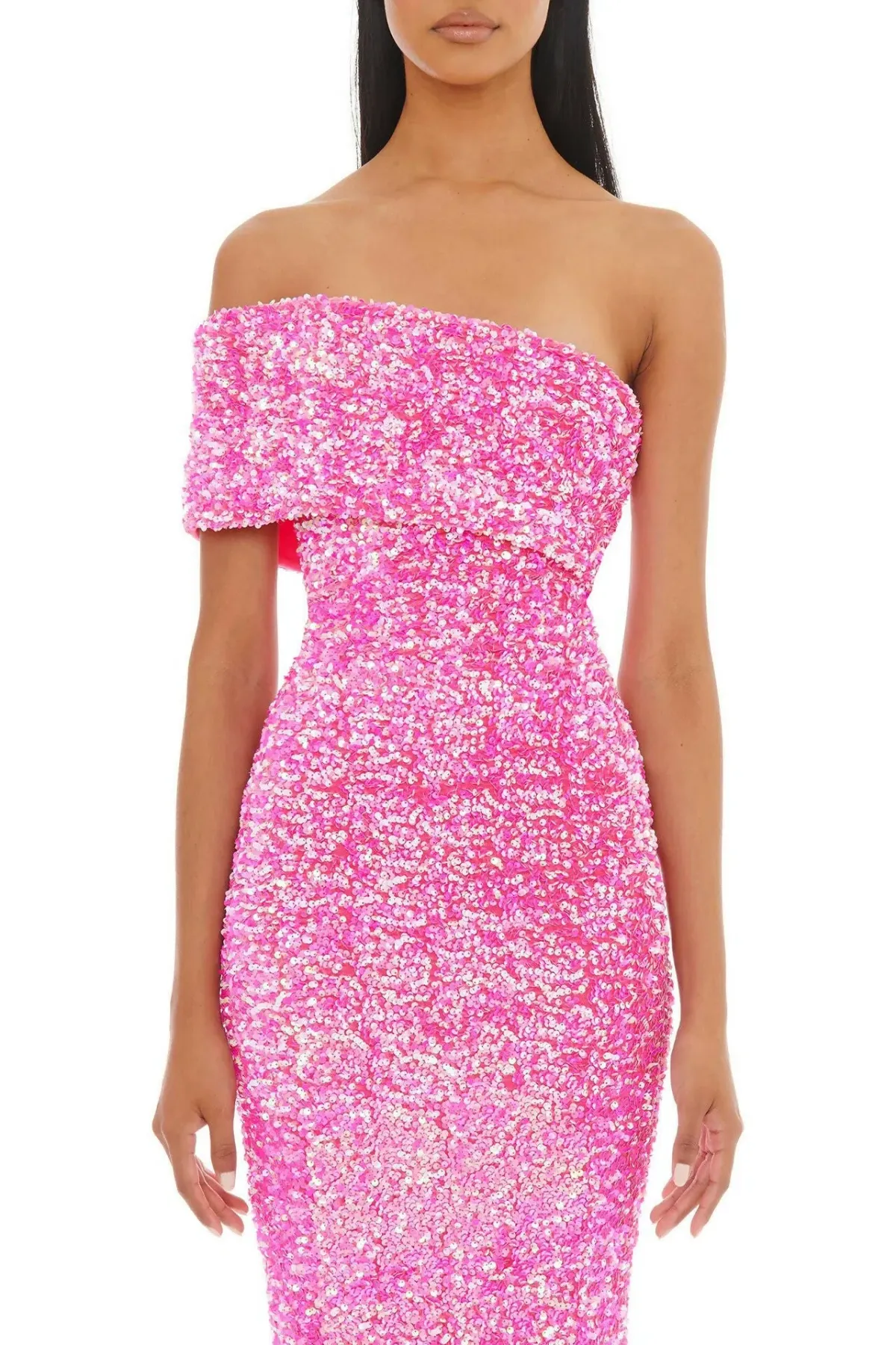 Eliya The Label Alyssa Sequin Midi Dress Pink Size S AU 8 - Image 2