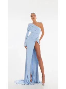 Albina Dyla Celeste Gown Baby Blue Size 8 for rent on The Volte - image 1