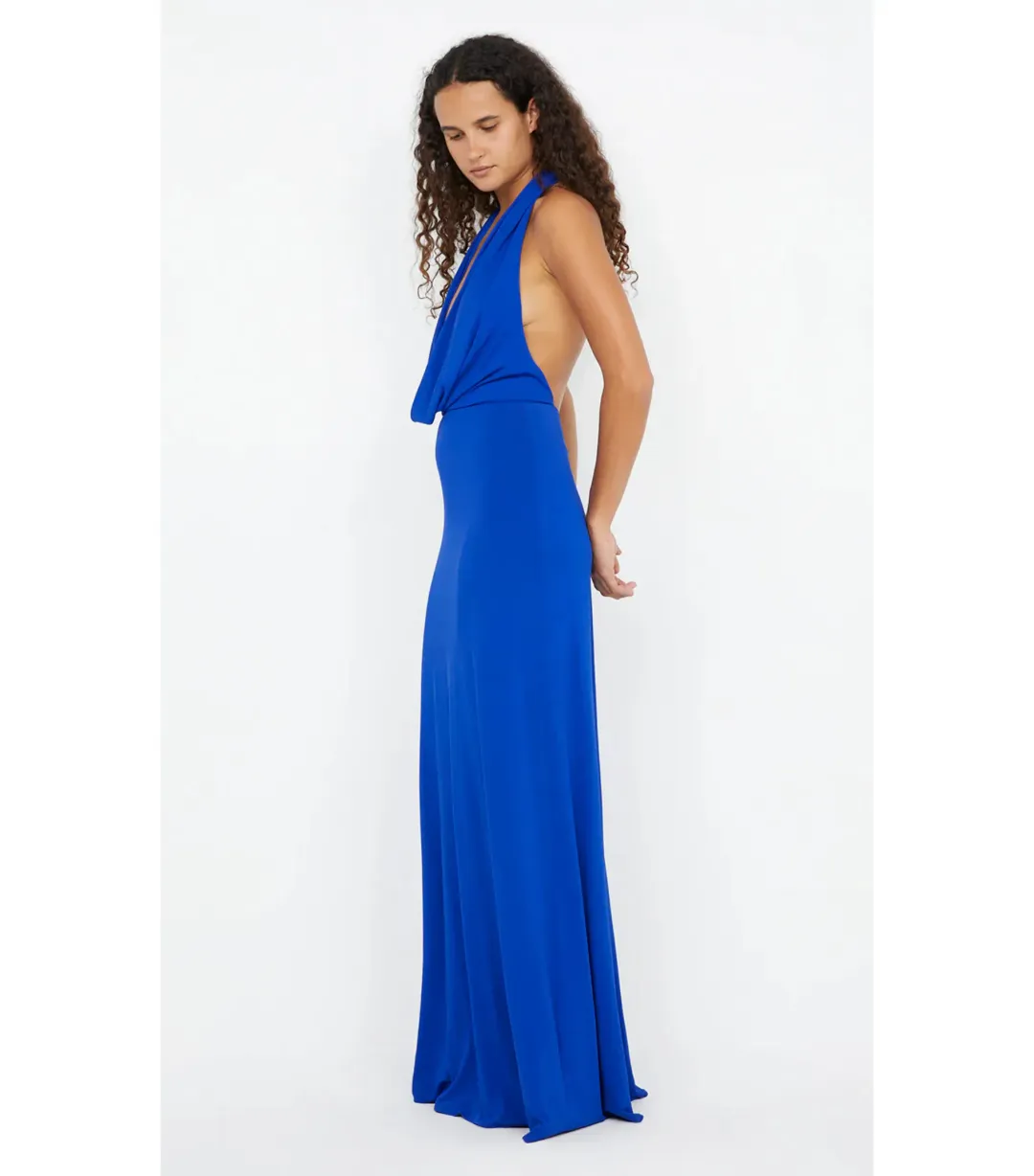 Bec & Bridge Nessie Cowl Neck Maxi Dress Ultramarine Blue Size AU 12 for rent on The Volte - main image