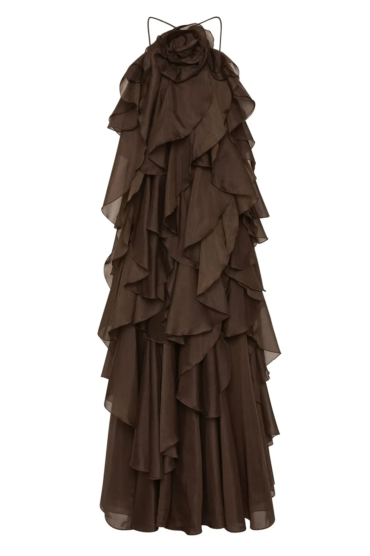Aje Pandora Layered Dress Maxi Carob Size AU 6 - Image 3