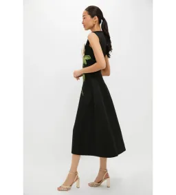 Leo Lin Cleo Embellished Sleeveless Midi Dress White Rose Print Size AU 14 for rent on The Volte - image 2