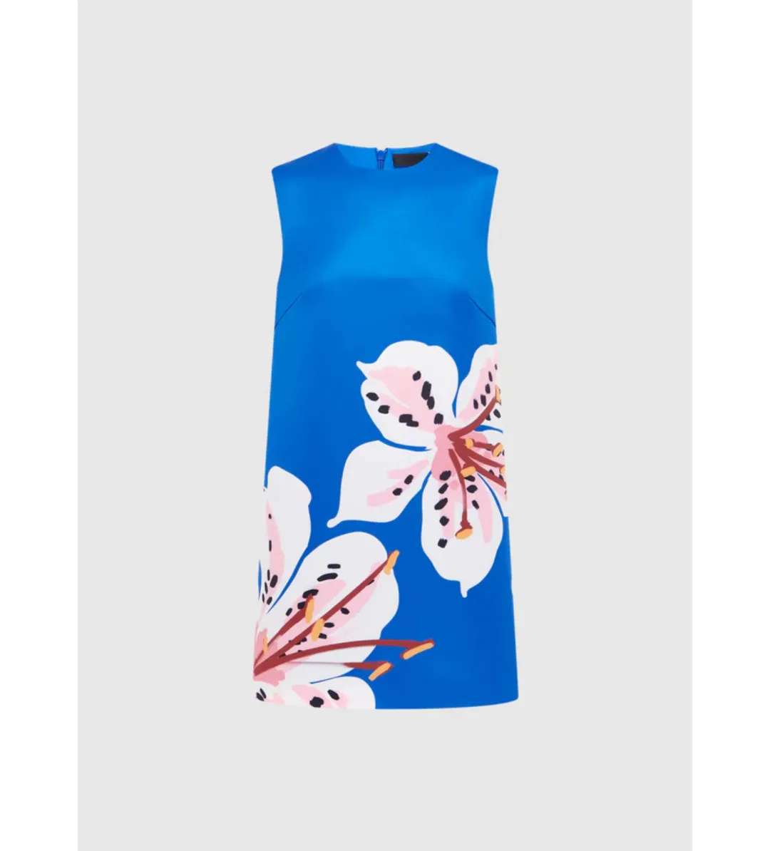 Leo Lin Yvonne Mini Dress Lily Print Cobalt Size 10 for rent on The Volte - main image