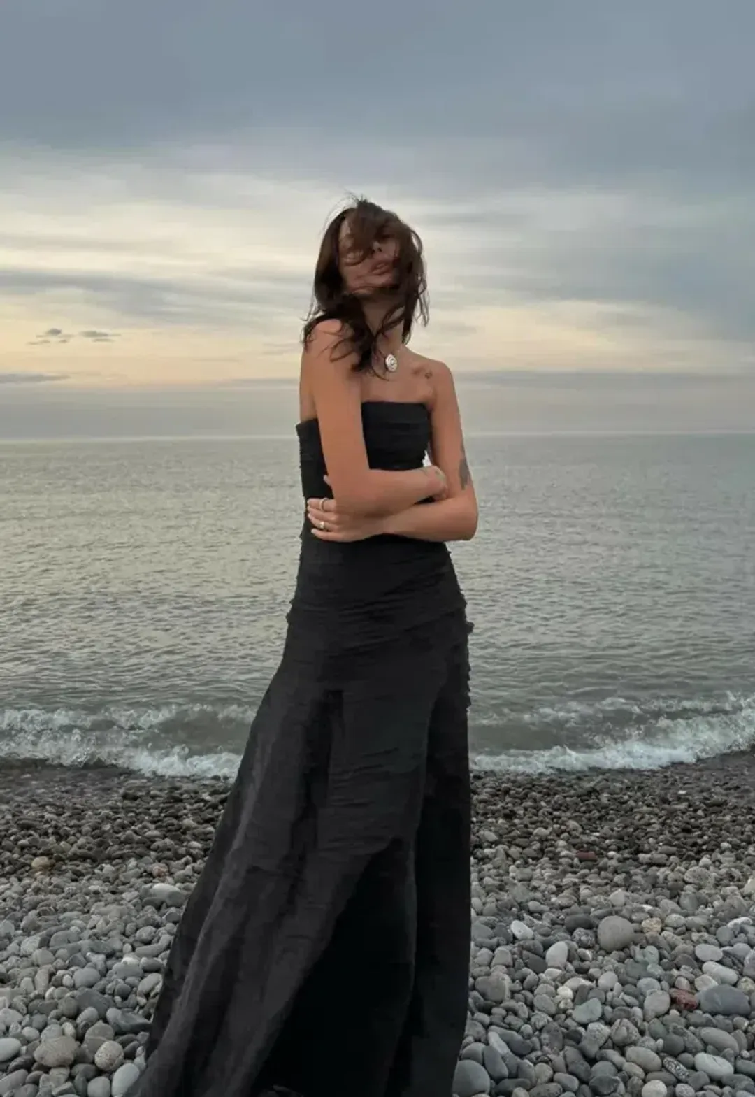 Aje Soundscape Maxi Dress Black Size 8 for rent on The Volte - main image