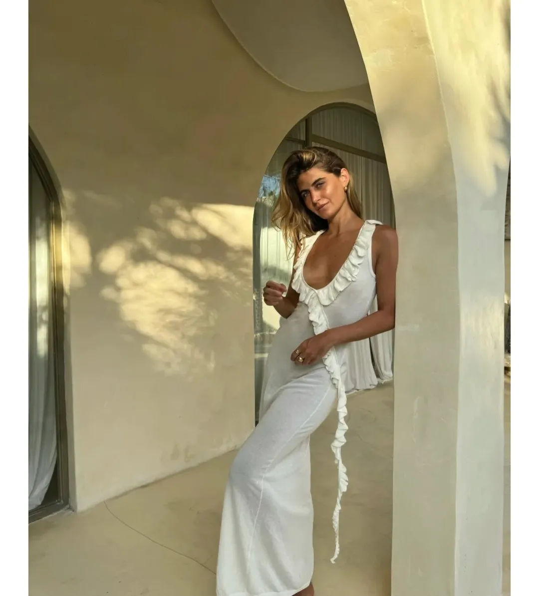Asta Resort Antonella Maxi Dress Blanca Size AU 8 for rent on The Volte - main image