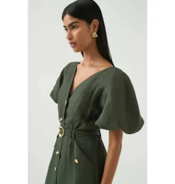 Aje Paloma Utility Midi Dress Midnight Green Size AU 10 for rent on The Volte - image 2
