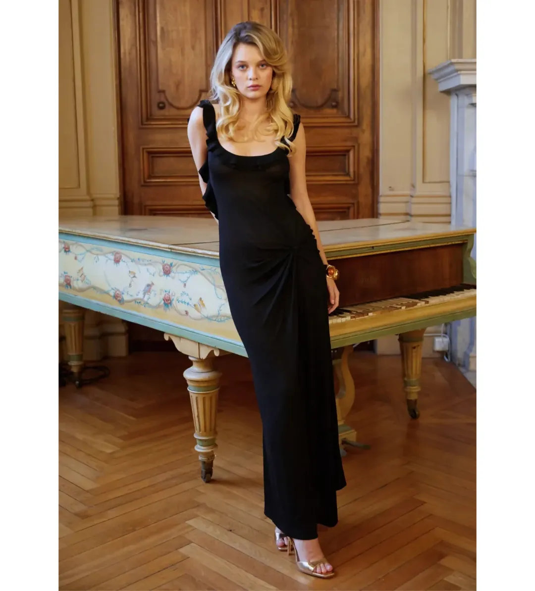 Asta Resort Elise Maxi Dress in Black Size 8 for rent on The Volte - main image