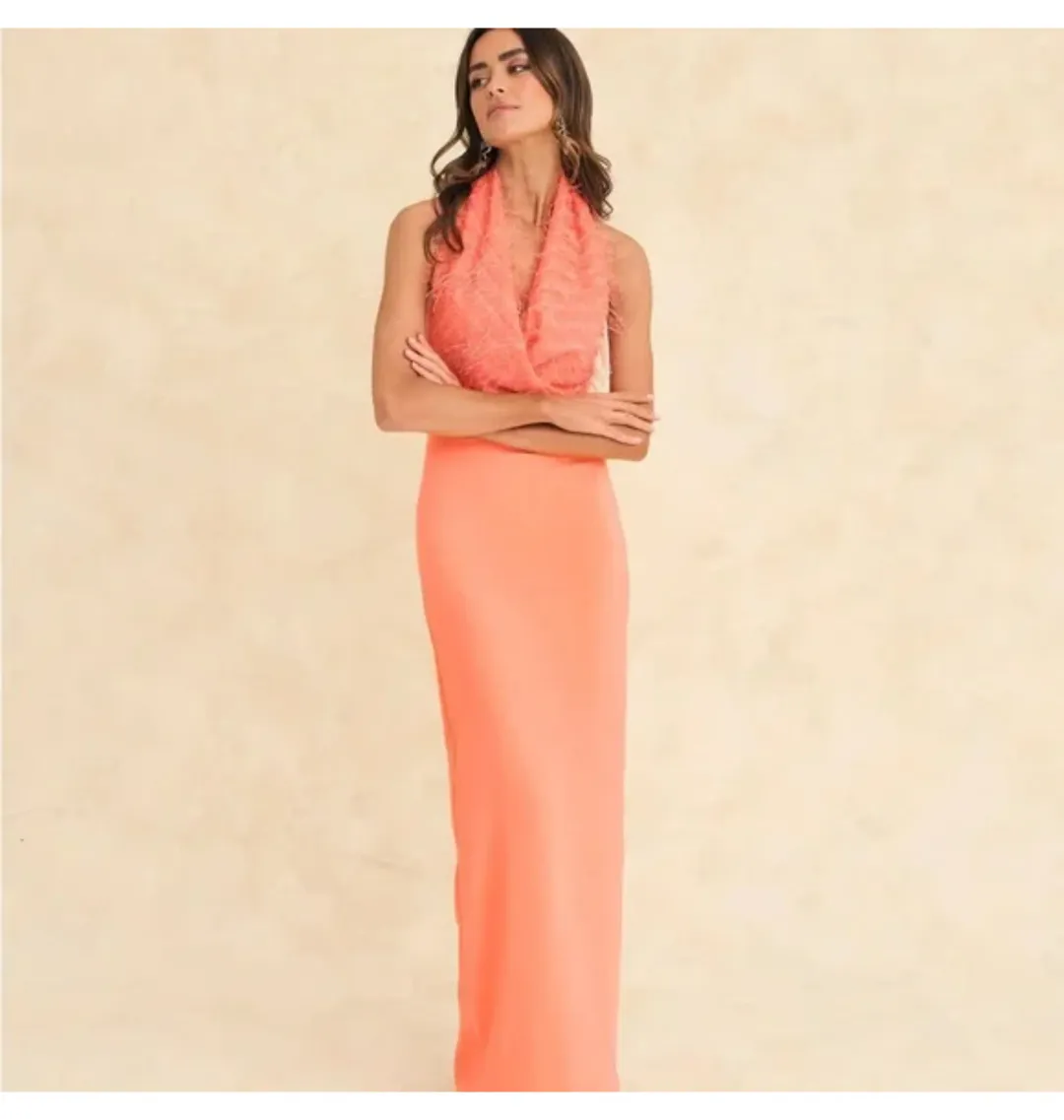 Lady Pipa Nara Maxi Dress Coral Size 6/XS for rent on The Volte - main image