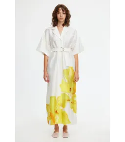 Acler Hawkesbury Midi Dress in Ivory Calla Lily Size AU 12 for rent on The Volte - image 1