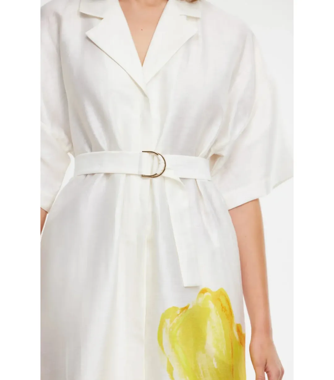Acler Hawkesbury Midi Dress in Ivory Calla Lily Size AU 12 for rent on The Volte - main image