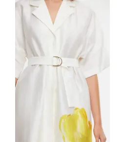 Acler Hawkesbury Midi Dress in Ivory Calla Lily Size AU 12 for rent on The Volte - image 4