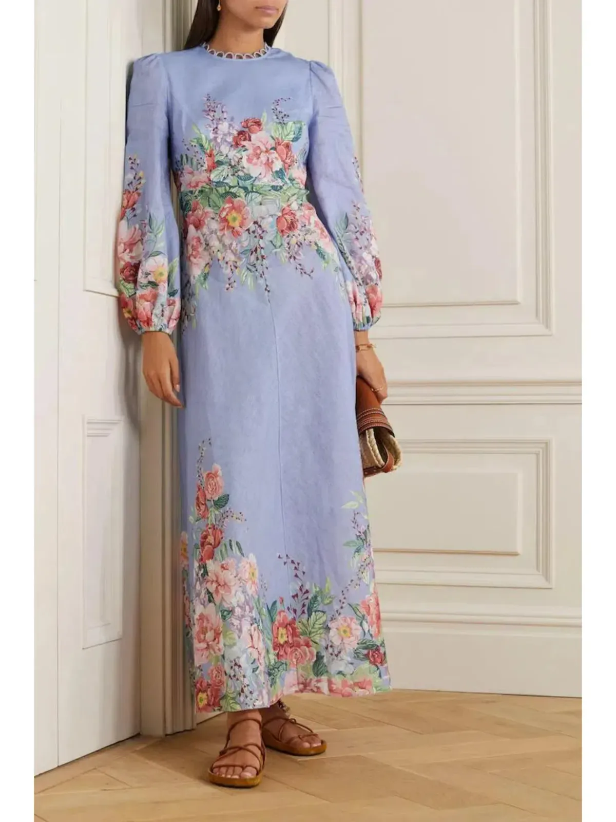 Zimmermann Bellitude Floral Maxi Dress in Cornflower Size 1 AU 10 - Image 1