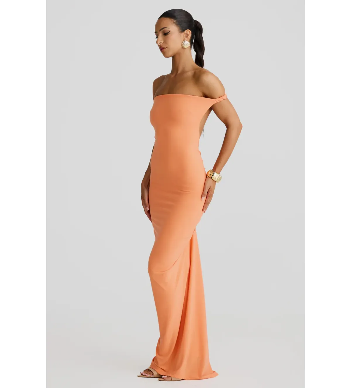 Melani The Label Maia Maxi Dress in Papaya Size S AU 8 - Image 3