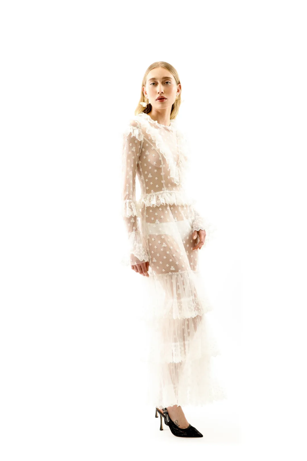 Dinah Dress White for rent on The Volte - main image