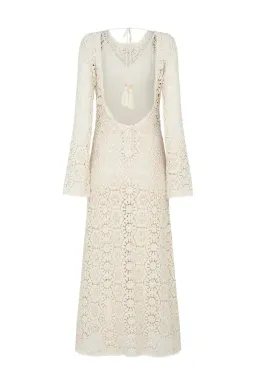 Spell Helena Crochet Lace Midi Dress Cream Size L AU 12 for rent on The Volte - image 5