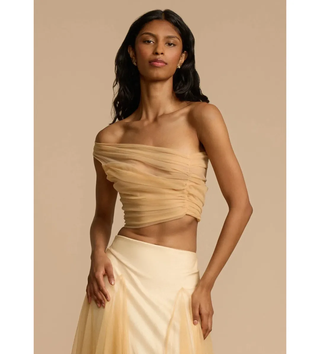 Arcina Ori Violetta Top and Maxi Skirt Set Gold Size XS AU 6 for rent on The Volte - main image