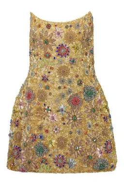 Rachel Gilbert Francesca Mini Dress Gold Size AU 8 for rent on The Volte - image 2