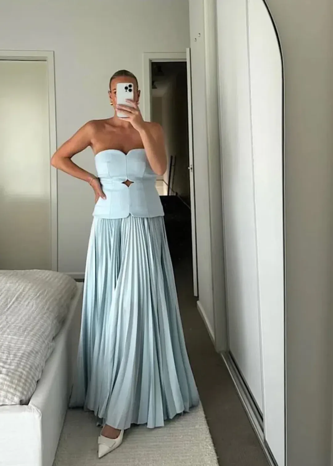 Acler Avonlea Midi Dress Celeste Blue Size 10 for rent on The Volte - main image