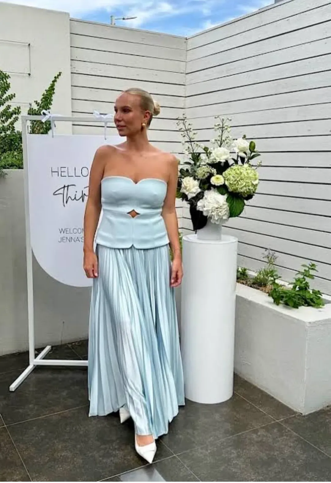 Acler Avonlea Midi Dress Celeste Blue Size 10 for rent on The Volte - main image