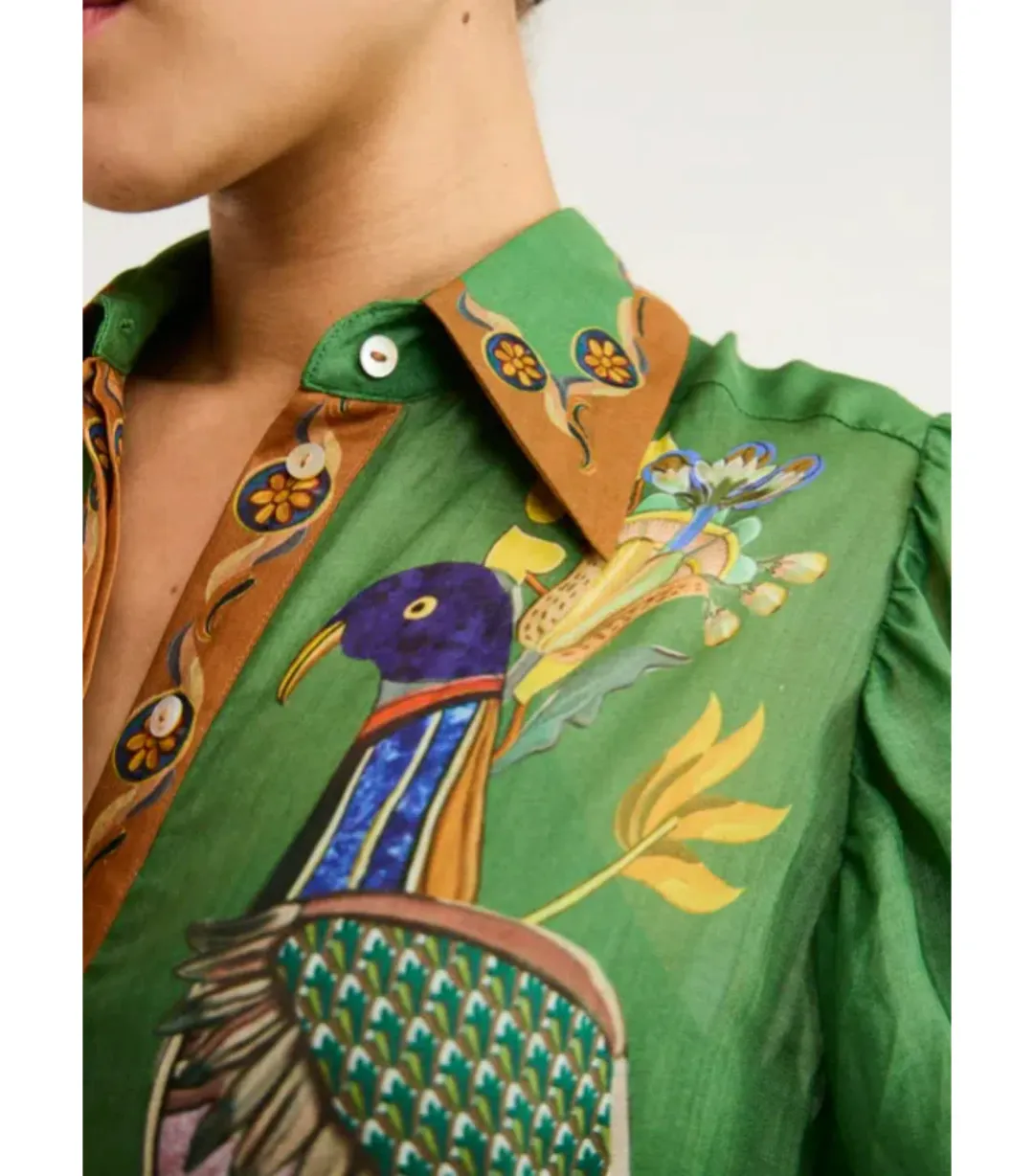 Alemais Birdie Shirtdress Jade Green Size AU 14 for rent on The Volte - main image