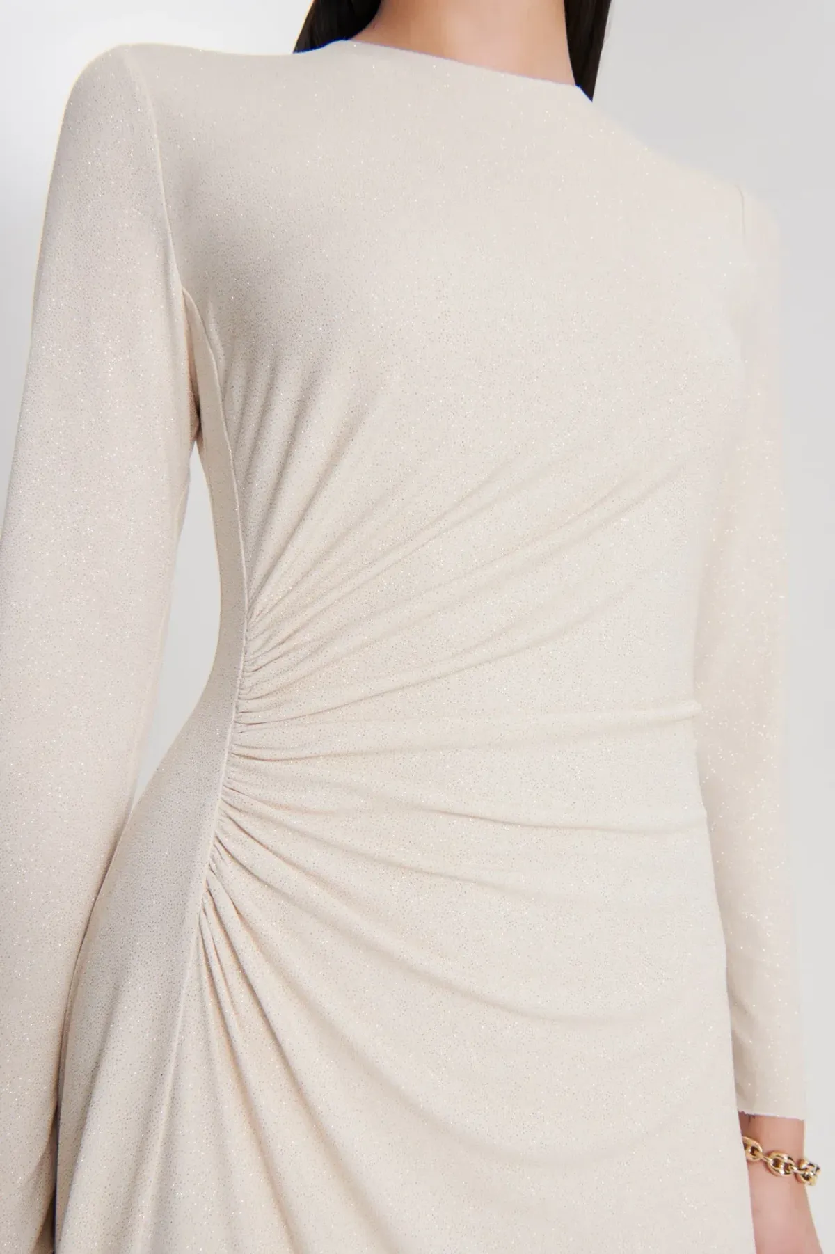 Scanlan Theodore Draped Tinsel Midi Vanilla Size 10 - Image 2