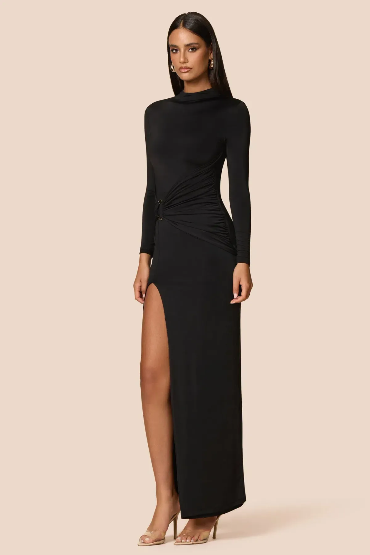 Love Nookie Kaia LS Maxi Dress Black Size AU 8 - Image 2
