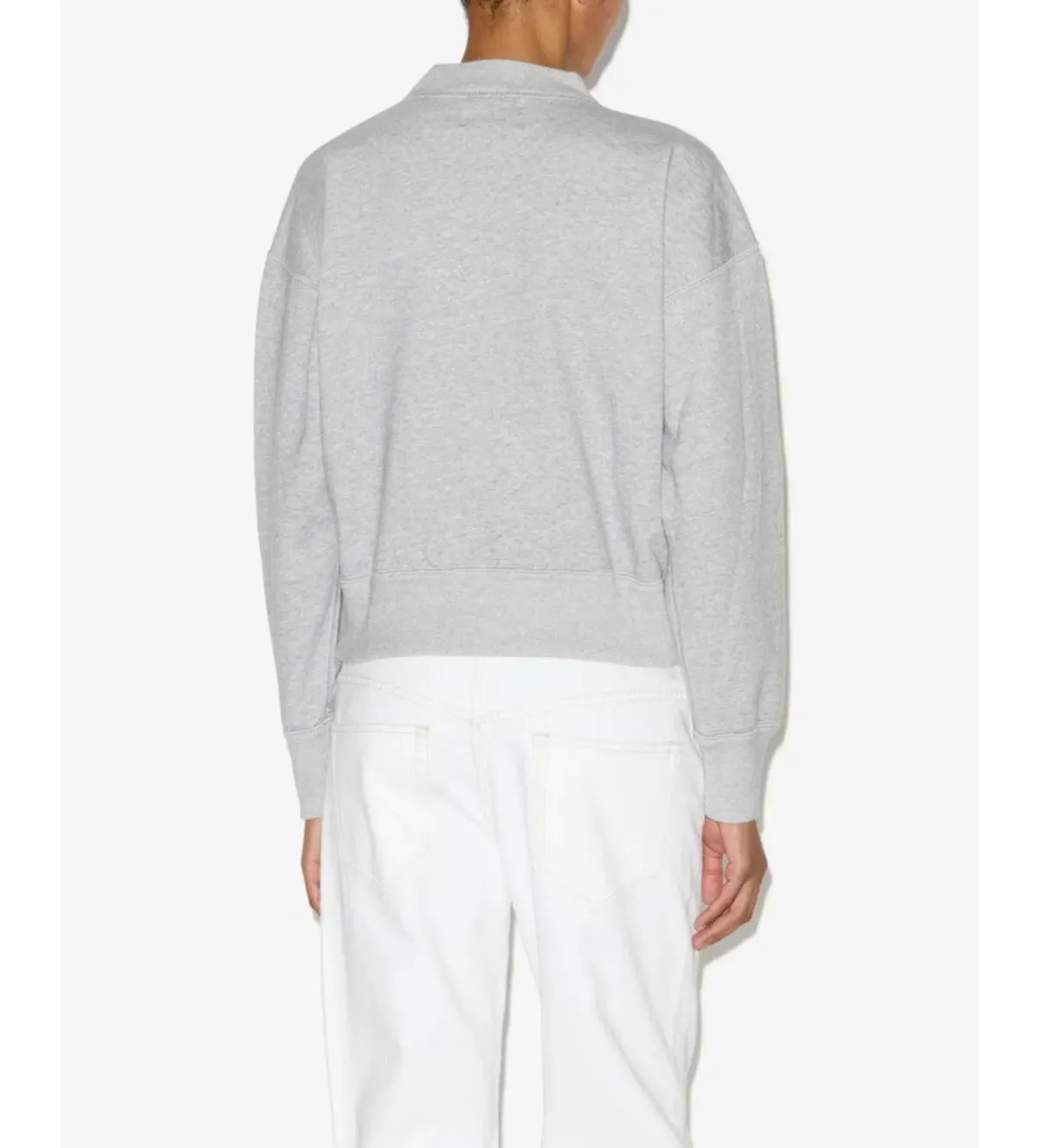 Isabel Marant Moby Stand-up Collar Logo Sweatshirt Gray Size 10/M - Image 2