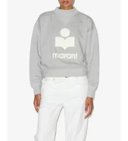 Isabel Marant Moby Stand-up Collar Logo Sweatshirt Gray Size 10/M for rent on The Volte - image 1