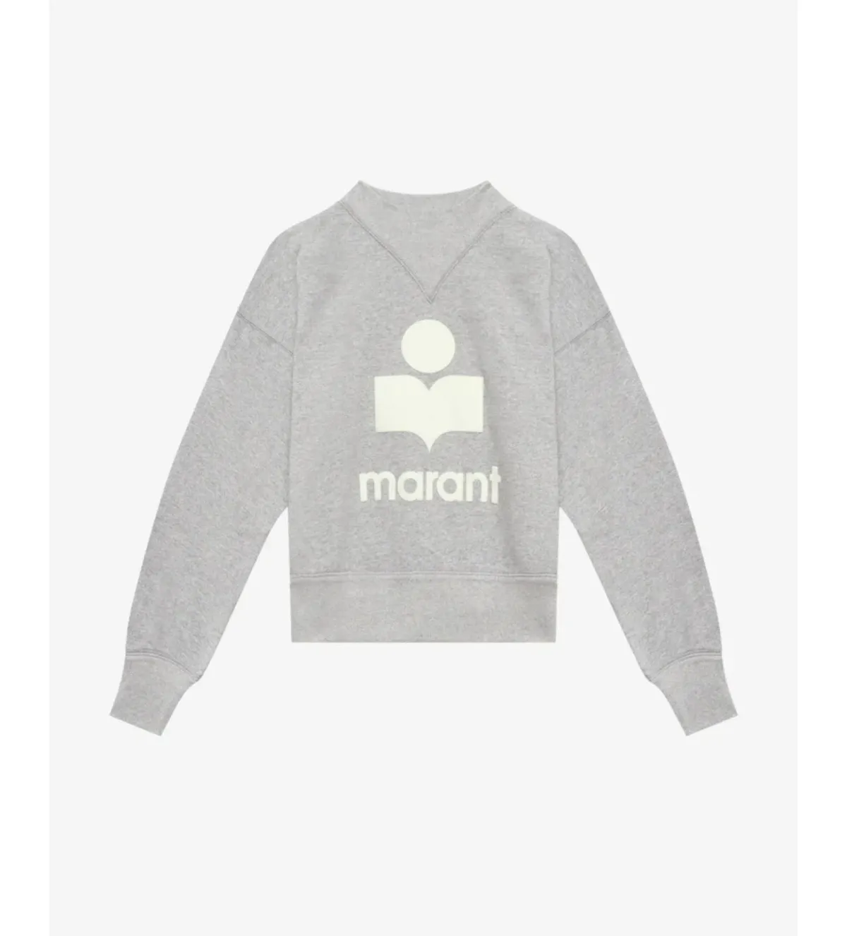 Isabel Marant Moby Stand-up Collar Logo Sweatshirt Gray Size 10/M - Image 4