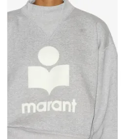 Isabel Marant Moby Stand-up Collar Logo Sweatshirt Gray Size 10/M for rent on The Volte - image 3