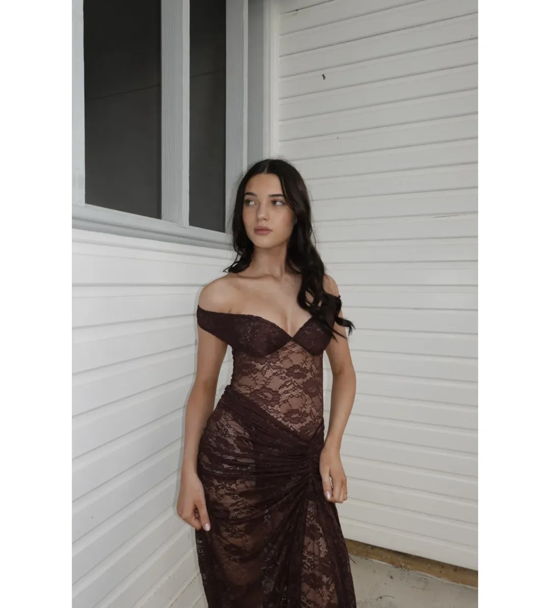 Natalie Rolt Aubrey Maxi Dress in Espresso Size 0 AU 6 for rent on The Volte - main image