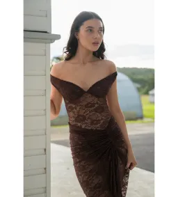 Natalie Rolt Aubrey Maxi Dress Espresso Size 1 AU 8 for rent on The Volte - image 3
