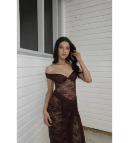 Natalie Rolt Aubrey Maxi Dress Espresso Size 2 AU 10 for rent on The Volte - image 3