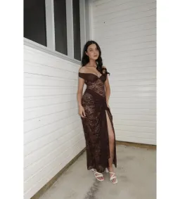 Natalie Rolt Aubrey Maxi Dress Espresso Size 2 AU 10 for rent on The Volte - image 1