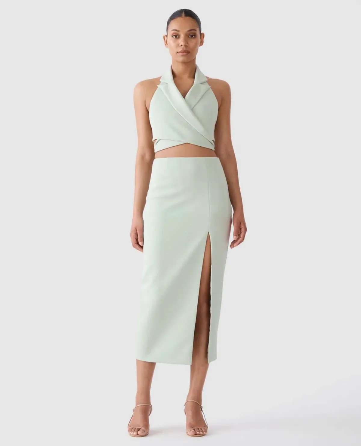 San Sloane Alessia Midi Dress Green Size S Au 8 for rent on The Volte - main image