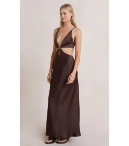 Bec and Bridge Flex V Maxi Dress in Brown Size AU 6 for rent on The Volte - image 2
