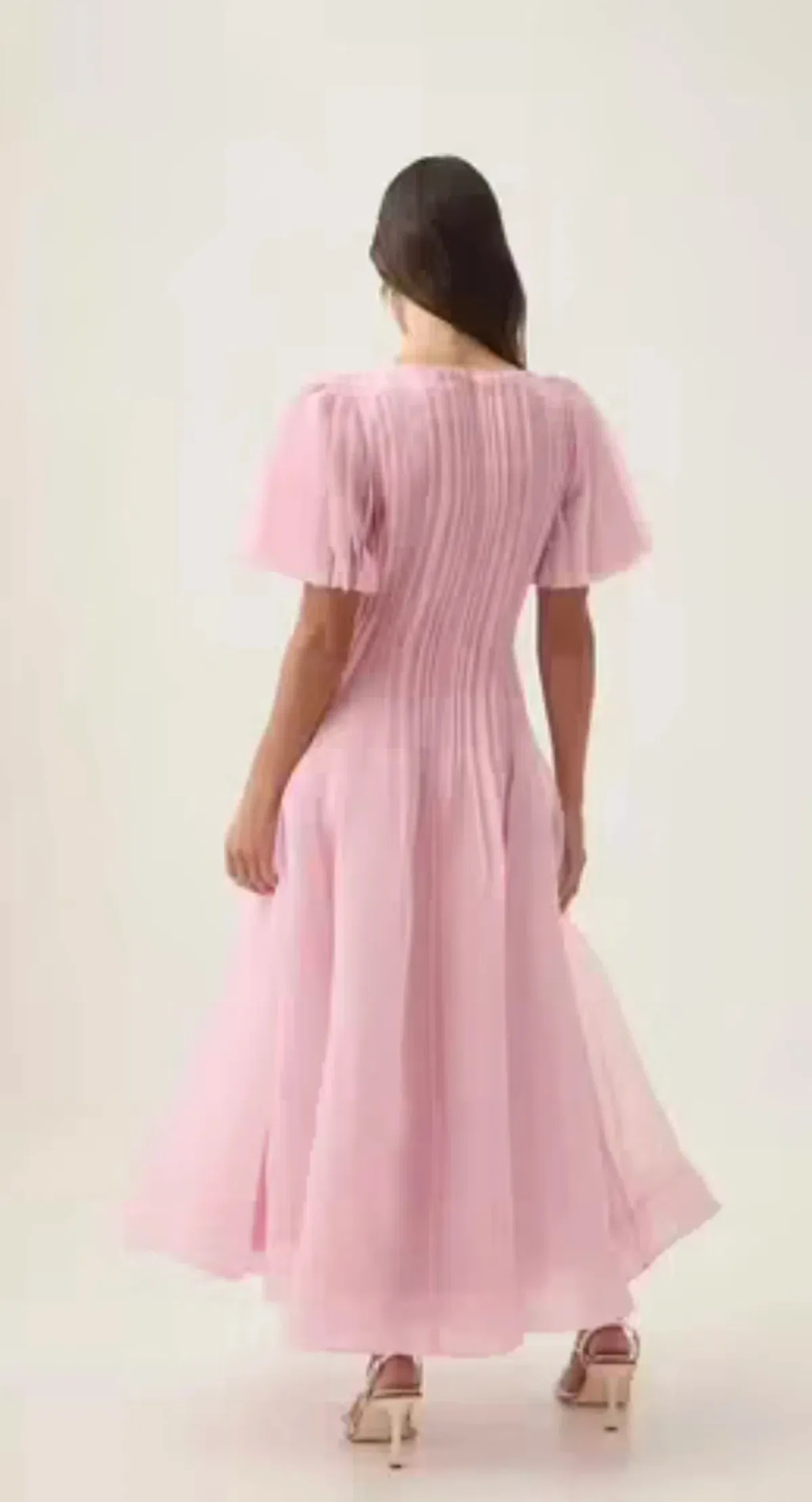 Aje Nova Pleated Dress Chalk Pink Size 4 - Image 3